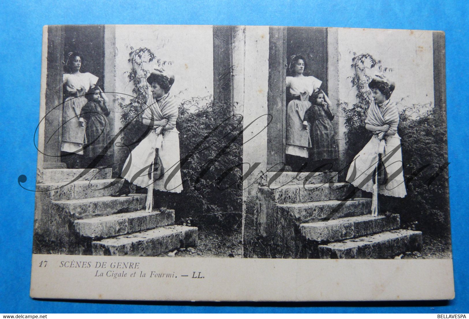 Scenes De Genre Carte Stereoscopique  La Laitiere &  La Cigale - 2 Cpa - Stereoscope Cards