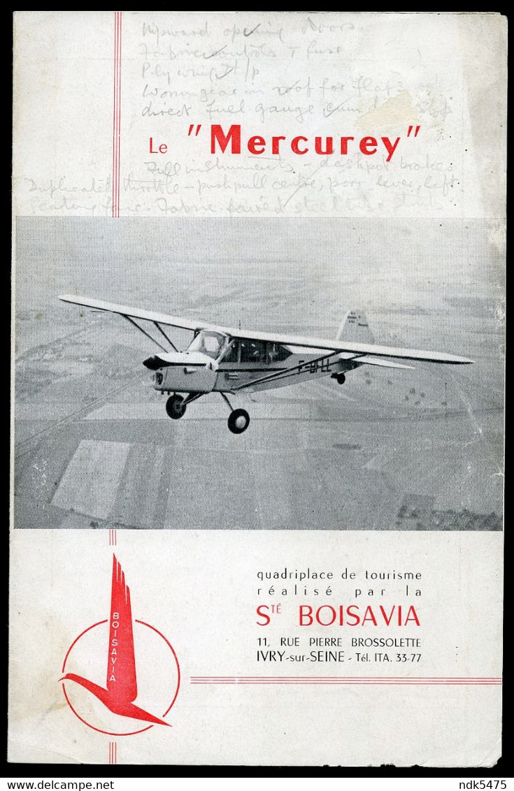 1940 / 50s BROCHURE : LE MERCUREY - STE BOISAVIA, IVRY SUR SEINE - Advertenties