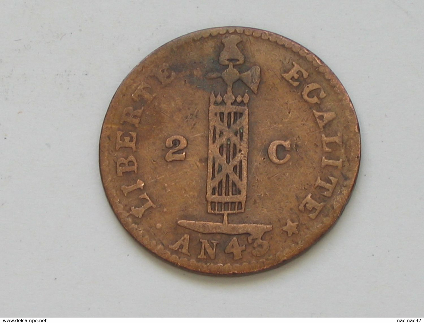 HAITI - 2 Centimes 1846 - AN 43 République D'HAITI   **** EN ACHAT IMMEDIAT **** - Haïti