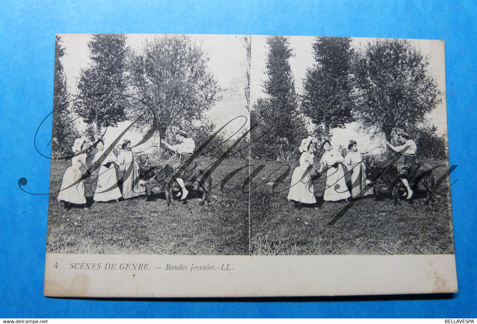 Scenes De Genre Carte Stereoscopique  Bandes Joyeuses & L'Orage   2 X Cpa - Stereoscope Cards