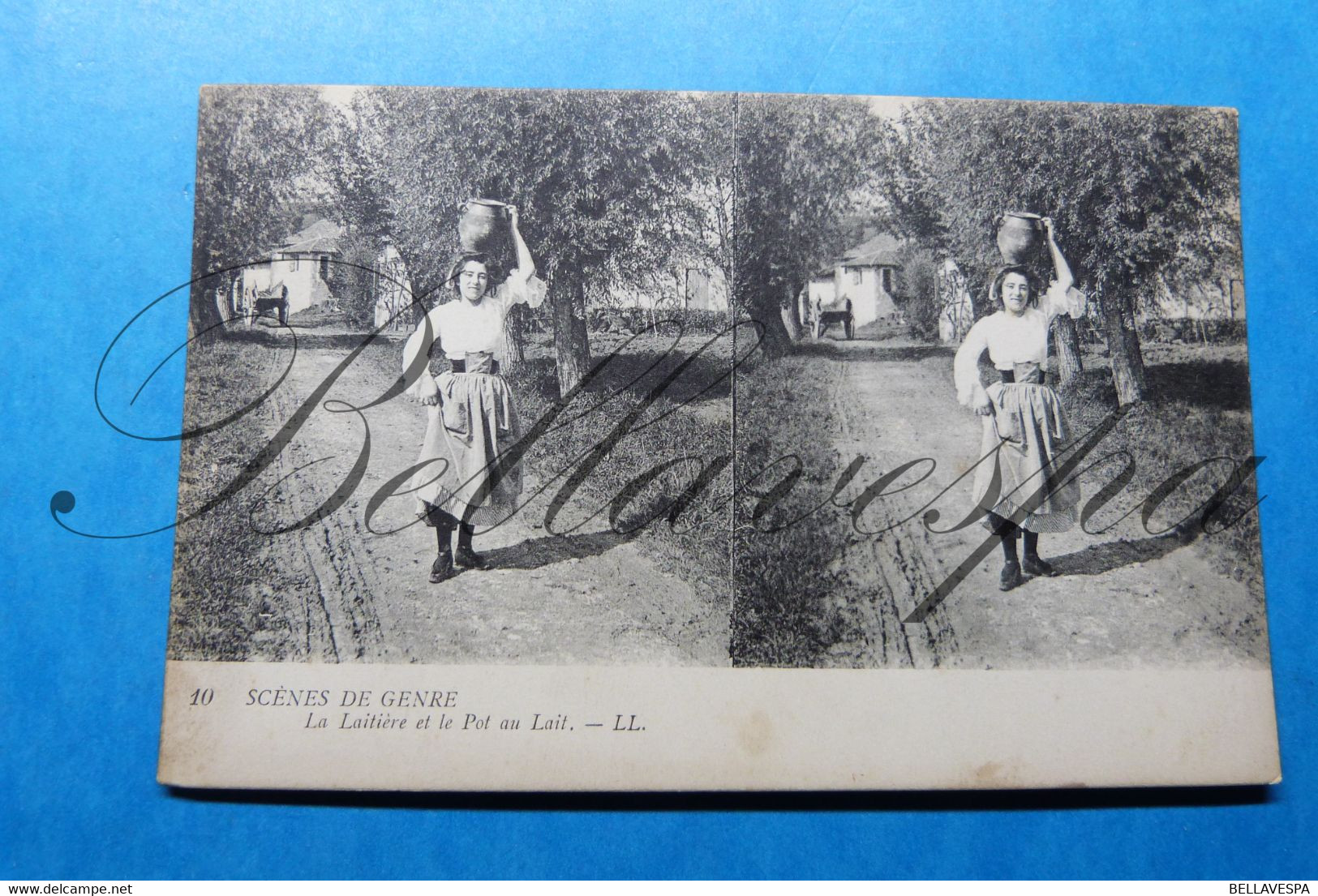 Scenes De Genre Carte Stereoscopique   Laitiere  & Cigale Et La Fourmi   2 X Cpa - Stereoscope Cards