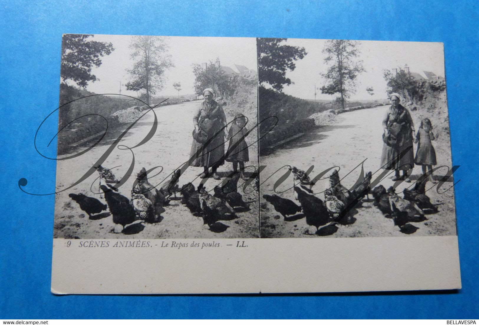 Scenes De Genre Carte Stereoscopique  Ca Mord  & Repas Des Poules 2 X Cpa - Stereoscope Cards