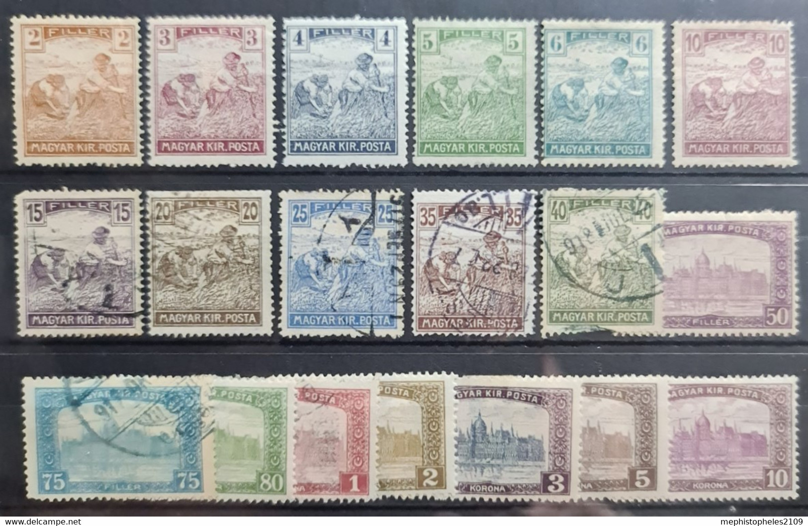 HUNGARY 1916-18 - MLH/canceled - Sc# 108-126 - Complete Set! - Used Stamps