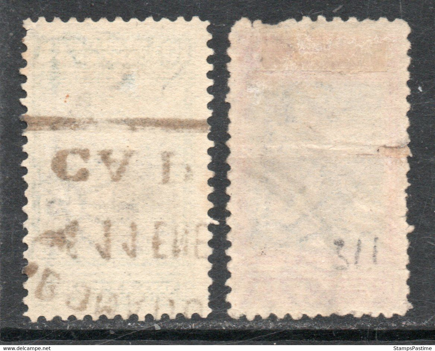 ARGENTINA Serie X 2 Sellos Usados TAMAÑO GRANDE LIBERTAD SENTADA Año 1899 – Valorizada En Catálogo € 63,00 - Oblitérés