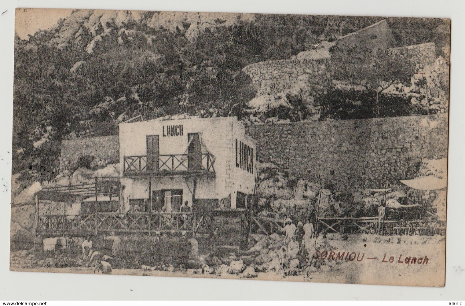 Marseille- Sormiou "le Lunch" -animée - PAS COURANTE Non écrite** Dos Divisé Sans éd CIRCULEE 1922petit Trou à Droite - Südbezirke, Mazargues, Bonneveine, Pointe Rouge, Calanque-Felsen