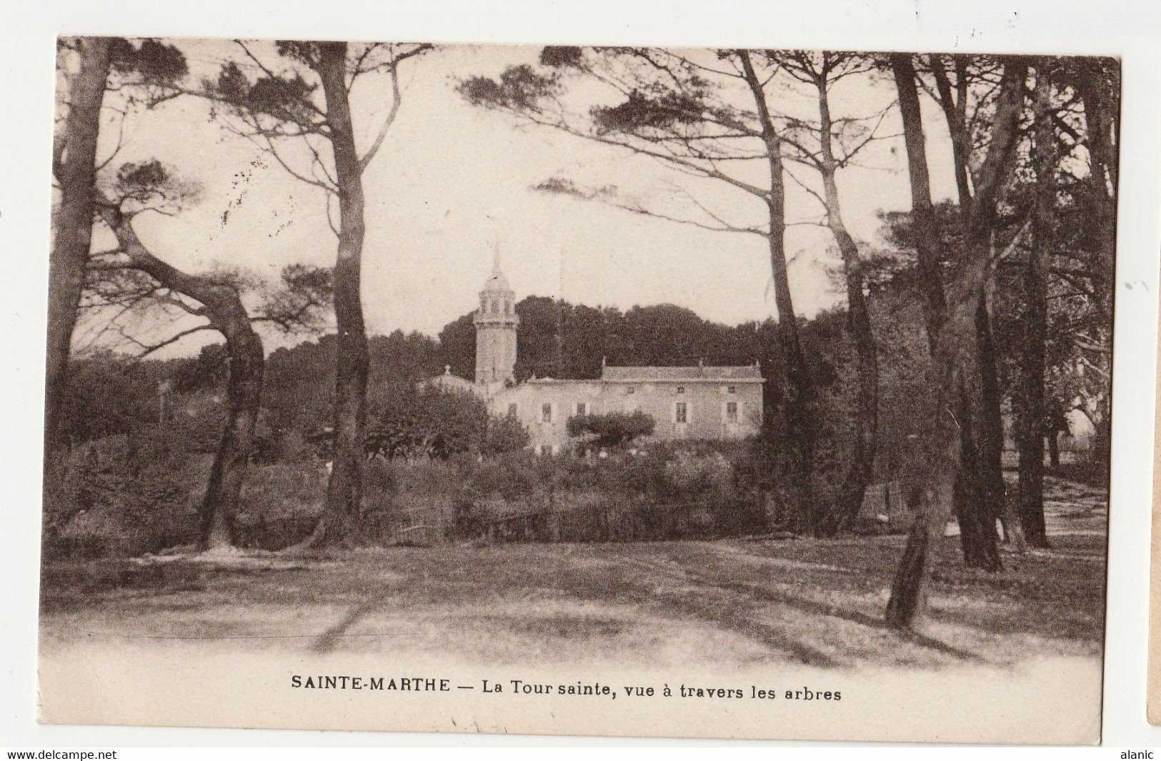 Marseille- SAINTE-MARTHE - La Tour Sainte, Vue à Travers Les Arbres Circulée Oblitération Militaire /​​​​​​​PEU CONNUE - Quartiers Nord, Le Merlan, Saint Antoine