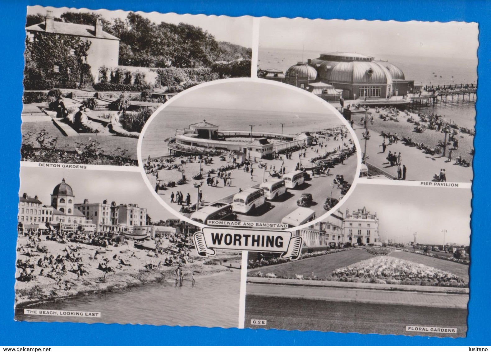 Worthing, Sussex, England, UK United Kingdom, Multiviews, Real Photo Postcard - Worthing