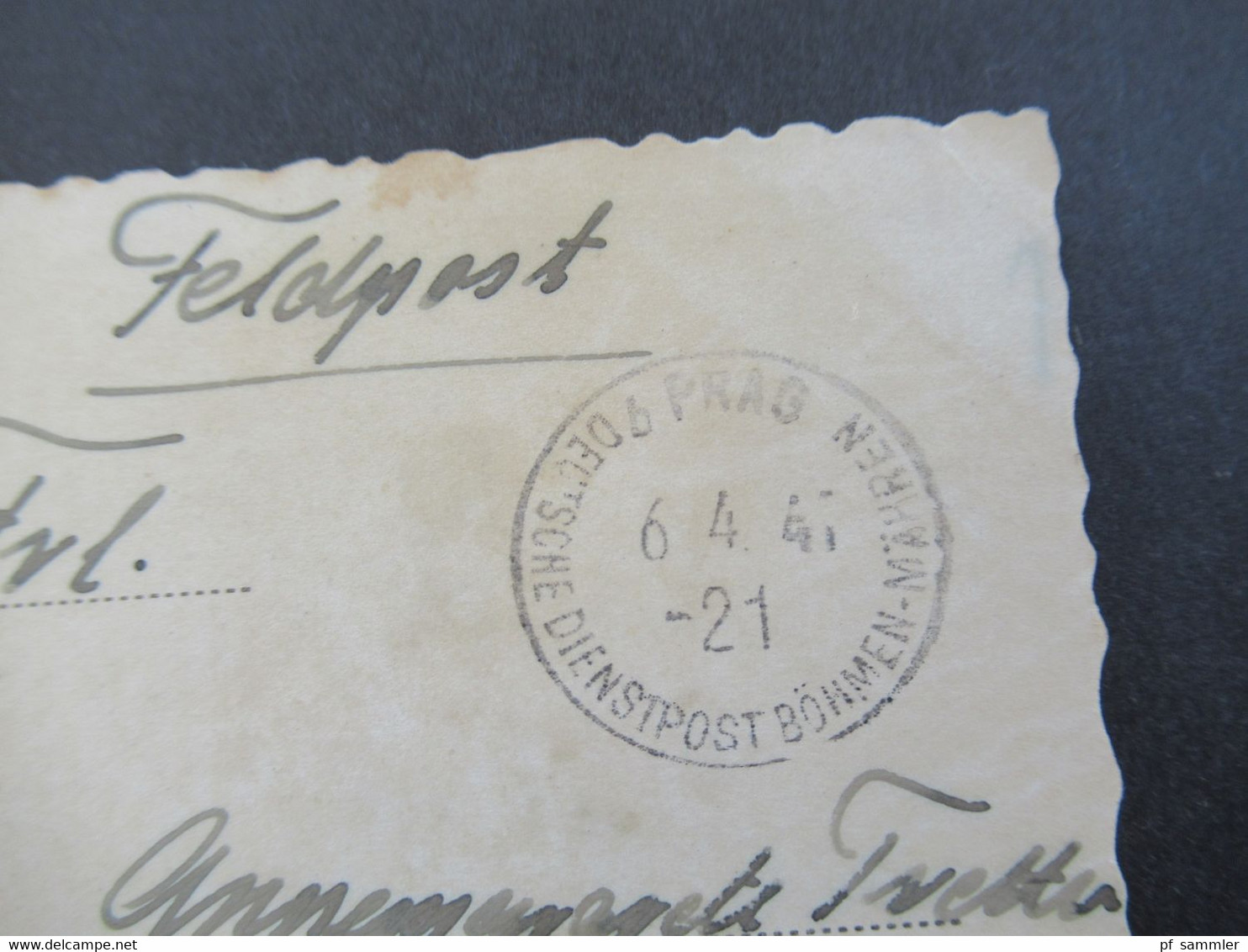 Feldpost 2.WK 3.Reich 1941 PK Praha / Prag Roter FP Stempel Und Stempel Prag Deutsche Dienstpost Böhmen Und Mähren - Lettres & Documents