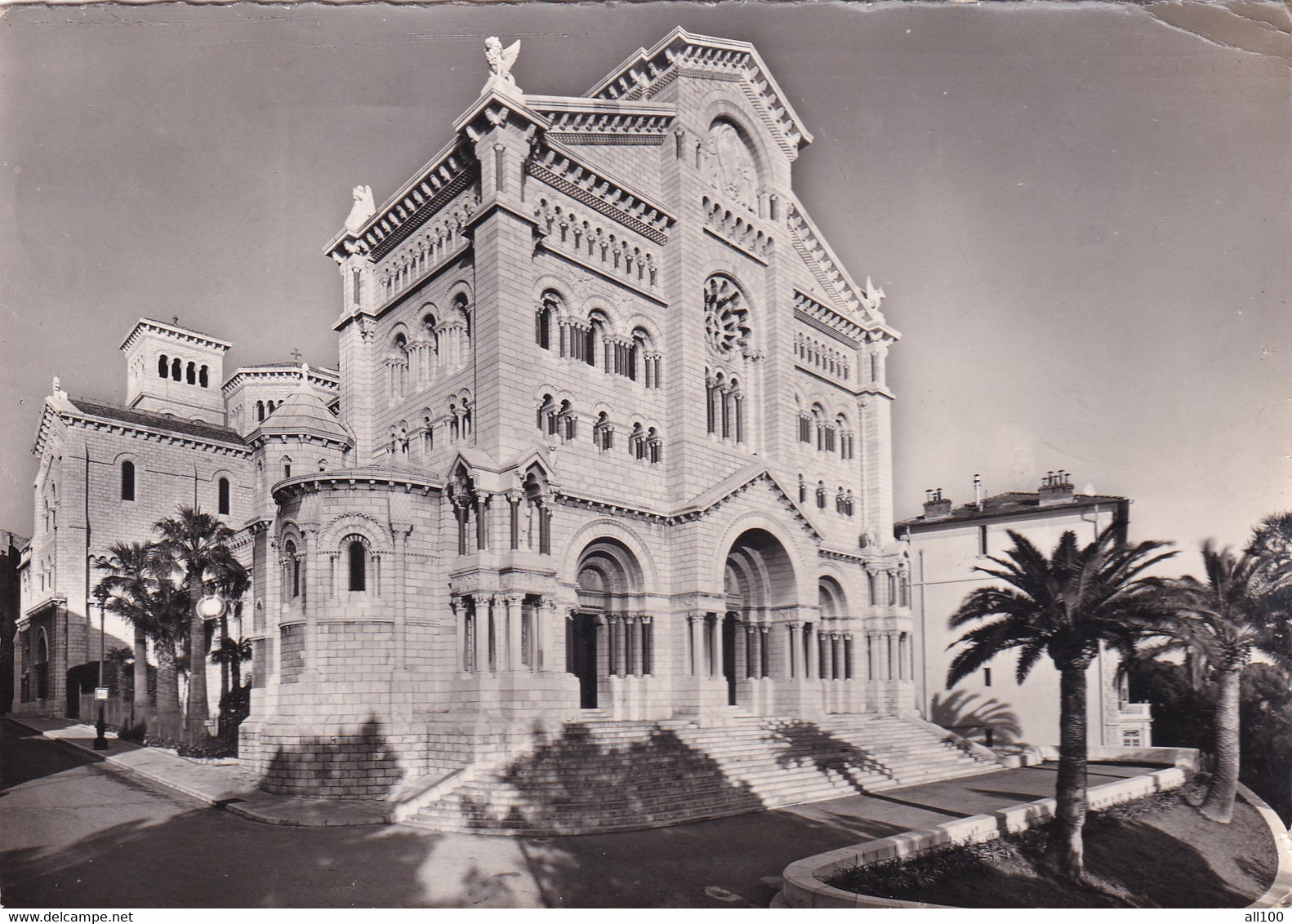 A21788 - MONACO Saint Nicholas Cathedral Post Card Used 1956 Stamp Rainier III Prince De Monaco Sent To France - Kathedraal Van Onze-Lieve-Vrouw Onbevlekt Ontvangen