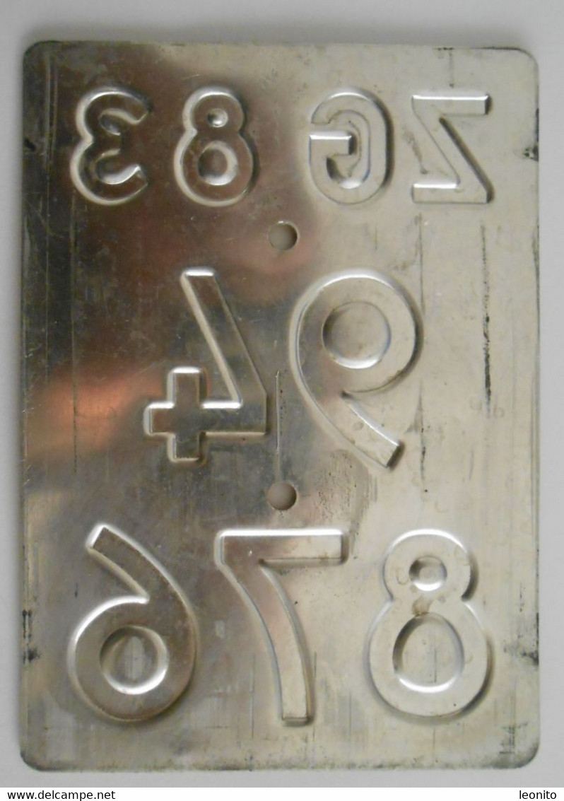 Velonummer Mofanummer Zug ZG 83 (94876) - Kennzeichen & Nummernschilder