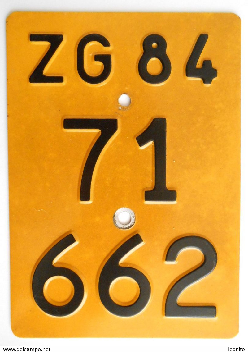 Velonummer Mofanummer Zug ZG 84 (71662) - Number Plates