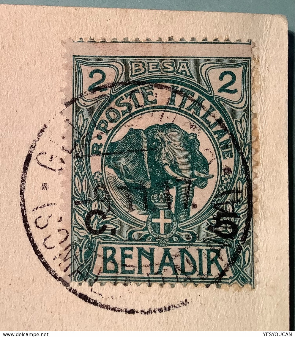 "GELIB-GIUBA SOMALIA ITALIANA 1917"Sa.11 Cartolina Postale (lettera Africa Orientale Italia Colonie Elephant - Somalië