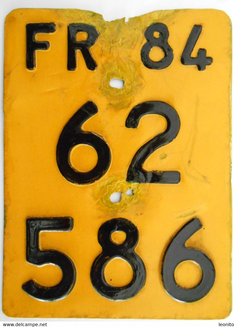 Velonummer Mofanummer Fribourg FR 84 (62586) Defekt. - Kennzeichen & Nummernschilder