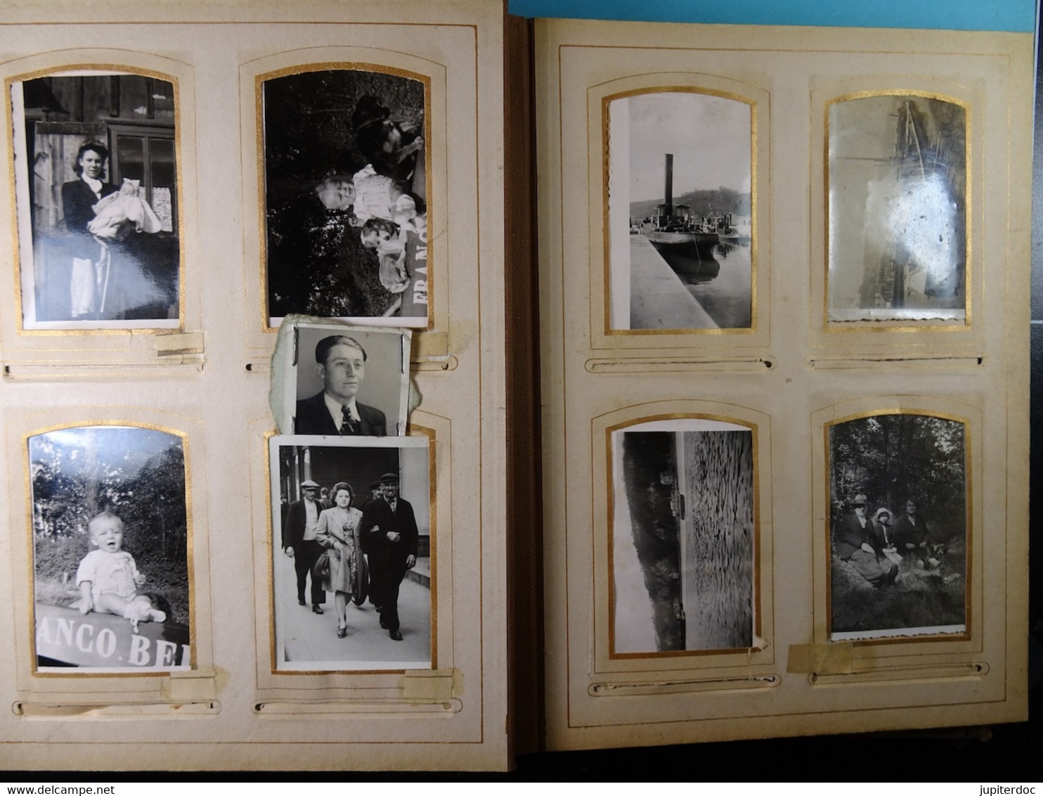 Album de 117 photo +16 en vrac dont un cadre sous verre Album de famille de Léopold Noiset batelier à Châtelet
