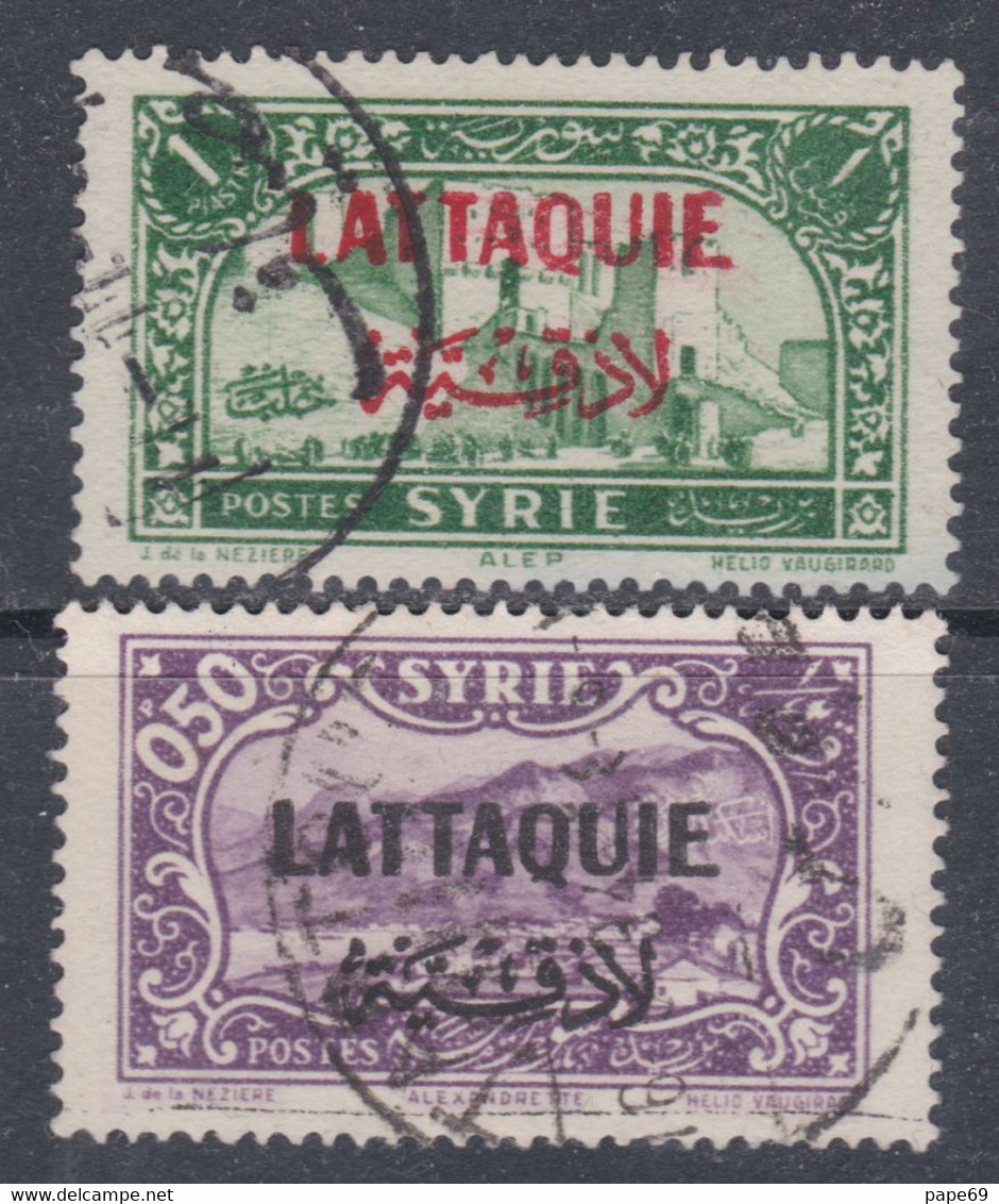 Lattaquié N° 4 + 6 O Timbres De Syrie Surchargés, Partie De Série : Les 2 Valeurs Oblitérées, TB - Used Stamps