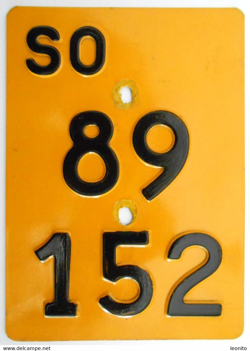Velonummer Mofanummer Solothurn SO 89152 Ohne Vignette - Number Plates