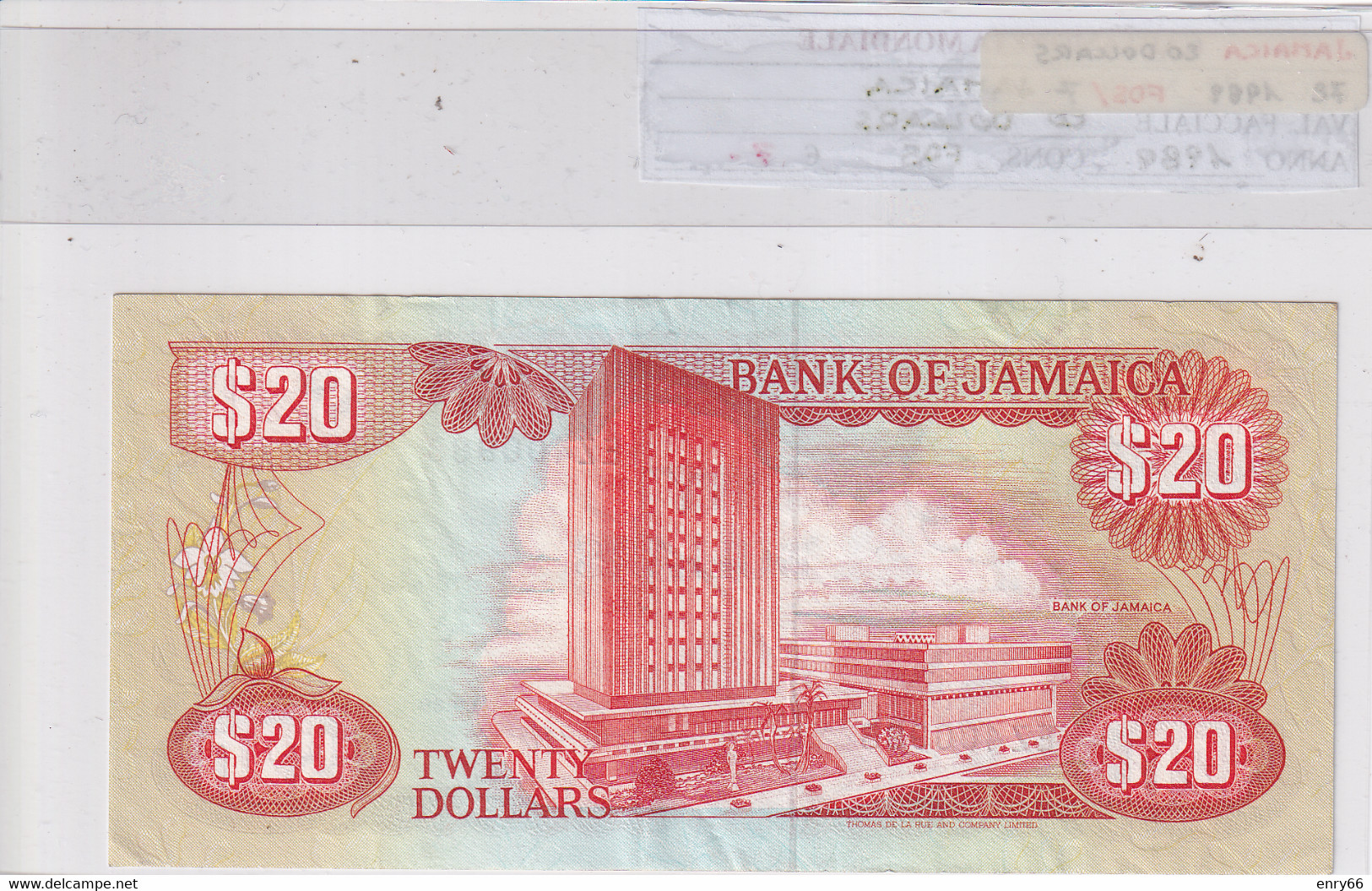 GIAMAICA 20 DOLLARS 1989 P72 - Jamaique