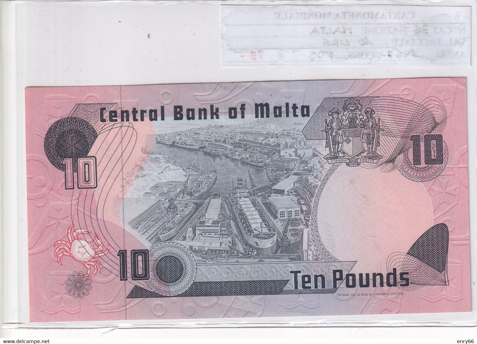 MALTA 10 LIRE 1967 P36 - Malte