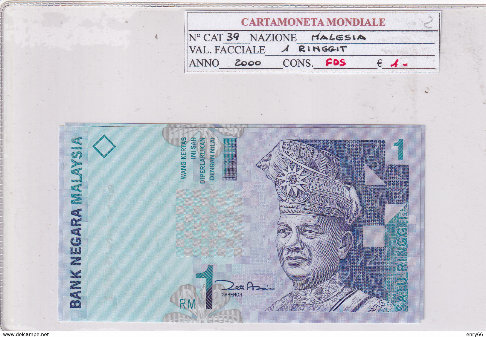 MALESIA 1 RINGGIT 2000 P39 - Maleisië