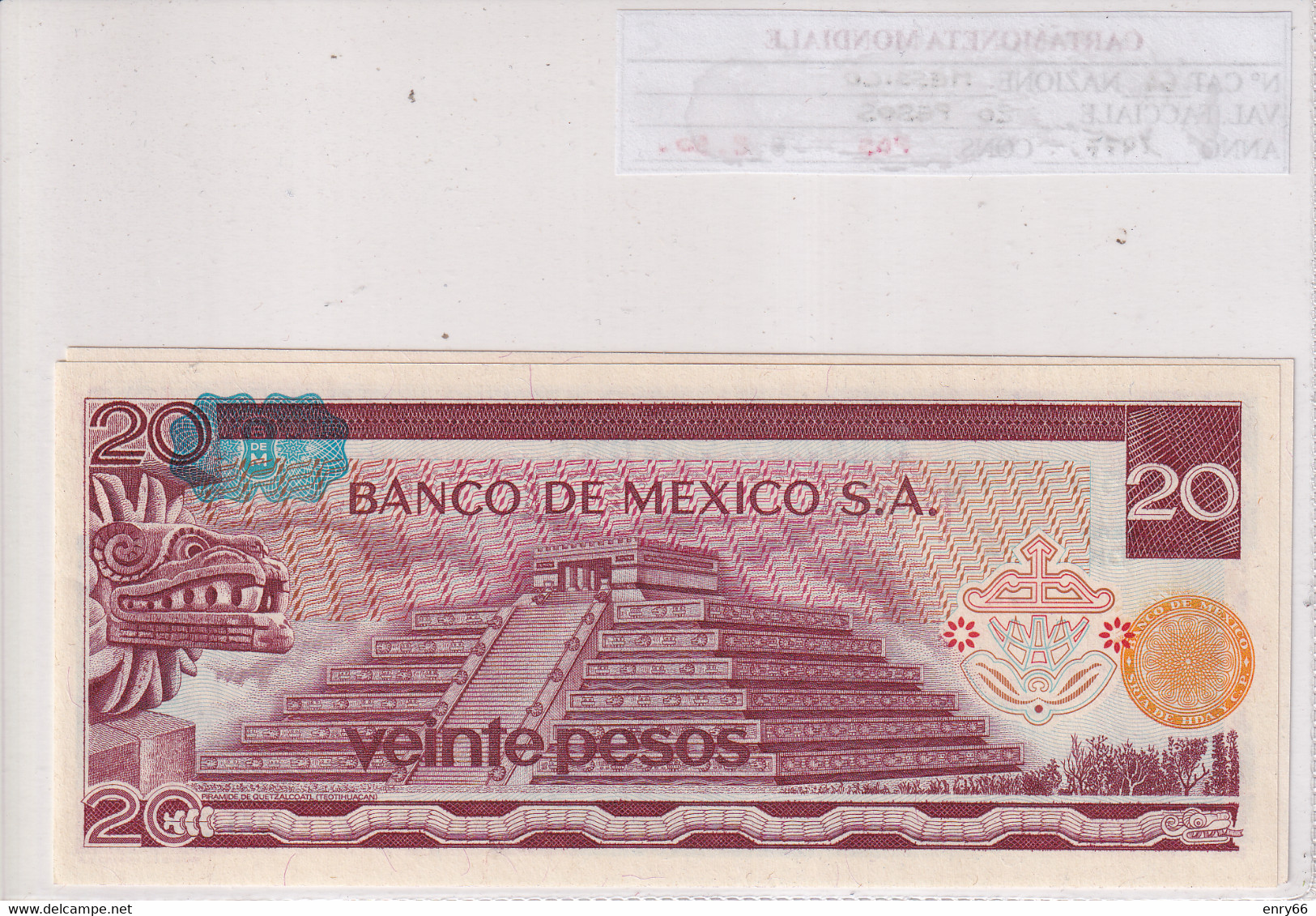 MESSICO 20 PESOS 1977 P64 - Mexico