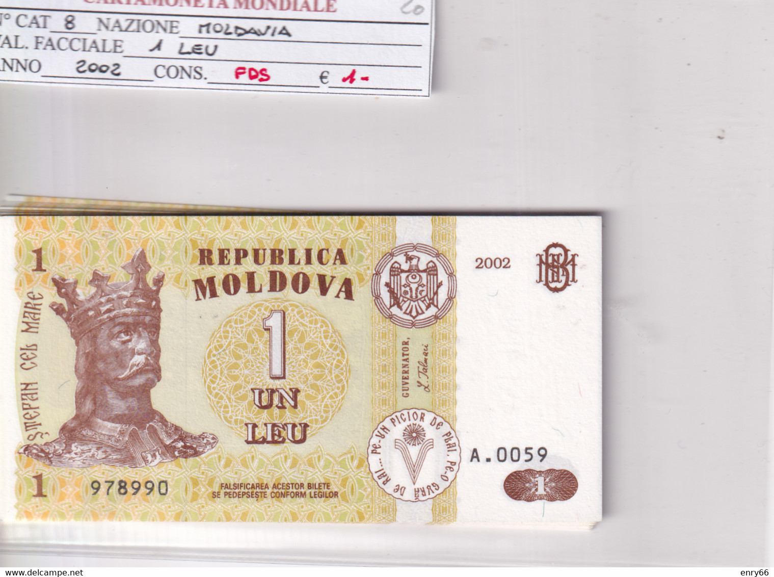 MOLDAVIA 1 LEU 2002 P8 - Moldavië
