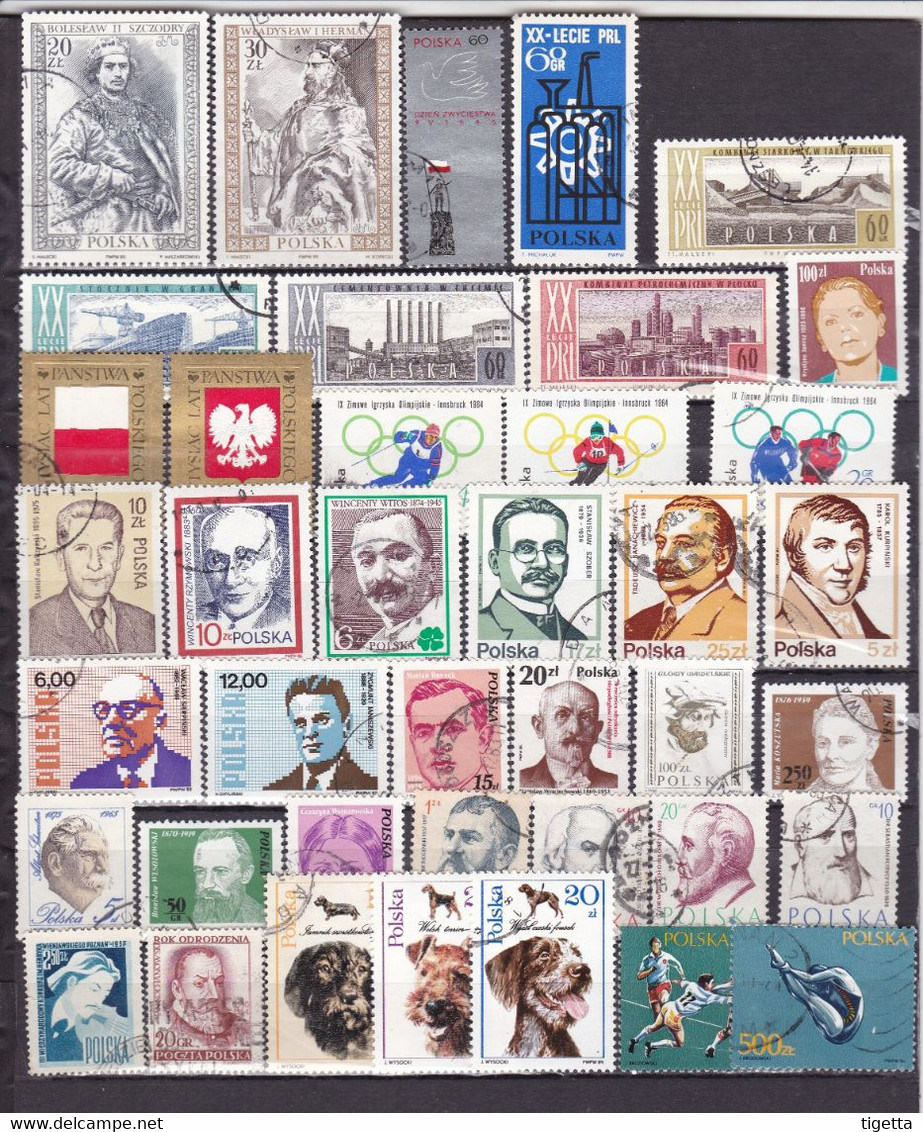 LOTTO 21 POLONIA 40 FRANCOBOLLI USATI ANNATE VARIE COME DA FOTO - Vrac (max 999 Timbres)