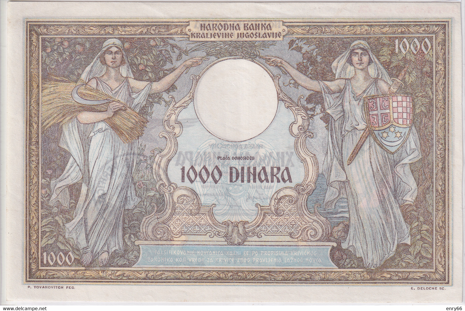 MONTENEGRO OCCUPAZIONE ITALIANA 1000 DINARA 1931 R15 - [ 4] Provisional Issues