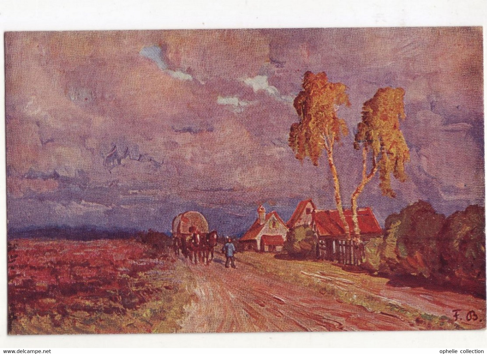 Carte à Thème - Illustration - Paysage De Hollande - Signé F. B.. - 2779 - Baumgarten, F.