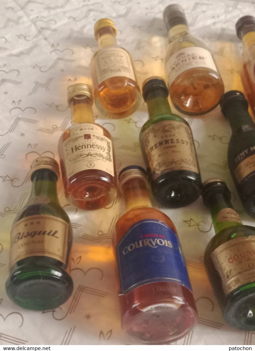 23 Mignonnettes Cognac Whisky Etc DOBLE.V Otard Camus Couvoisier Martell Marnier Ect...! - Miniaturflaschen