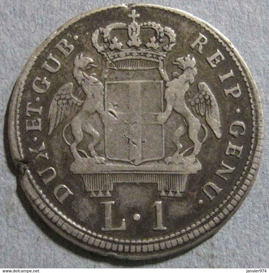 Repubblica Genova, 1 Lira 1795 , En Argent , KM# 211a - Genova