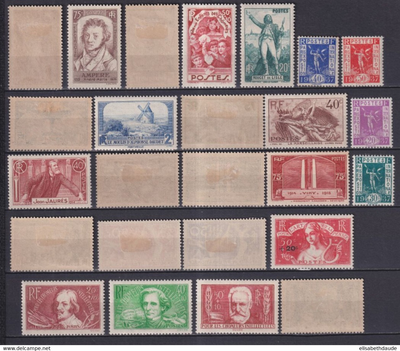 1936 - ANNEE COMPLETE YVERT N°309/333 * MLH  - COTE = 615 EUR. - - ....-1939