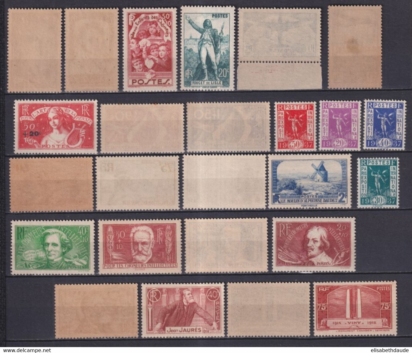 1936 - ANNEE COMPLETE YVERT N°309/333 ** MNH  - COTE = 1359 EUR. - - ....-1939