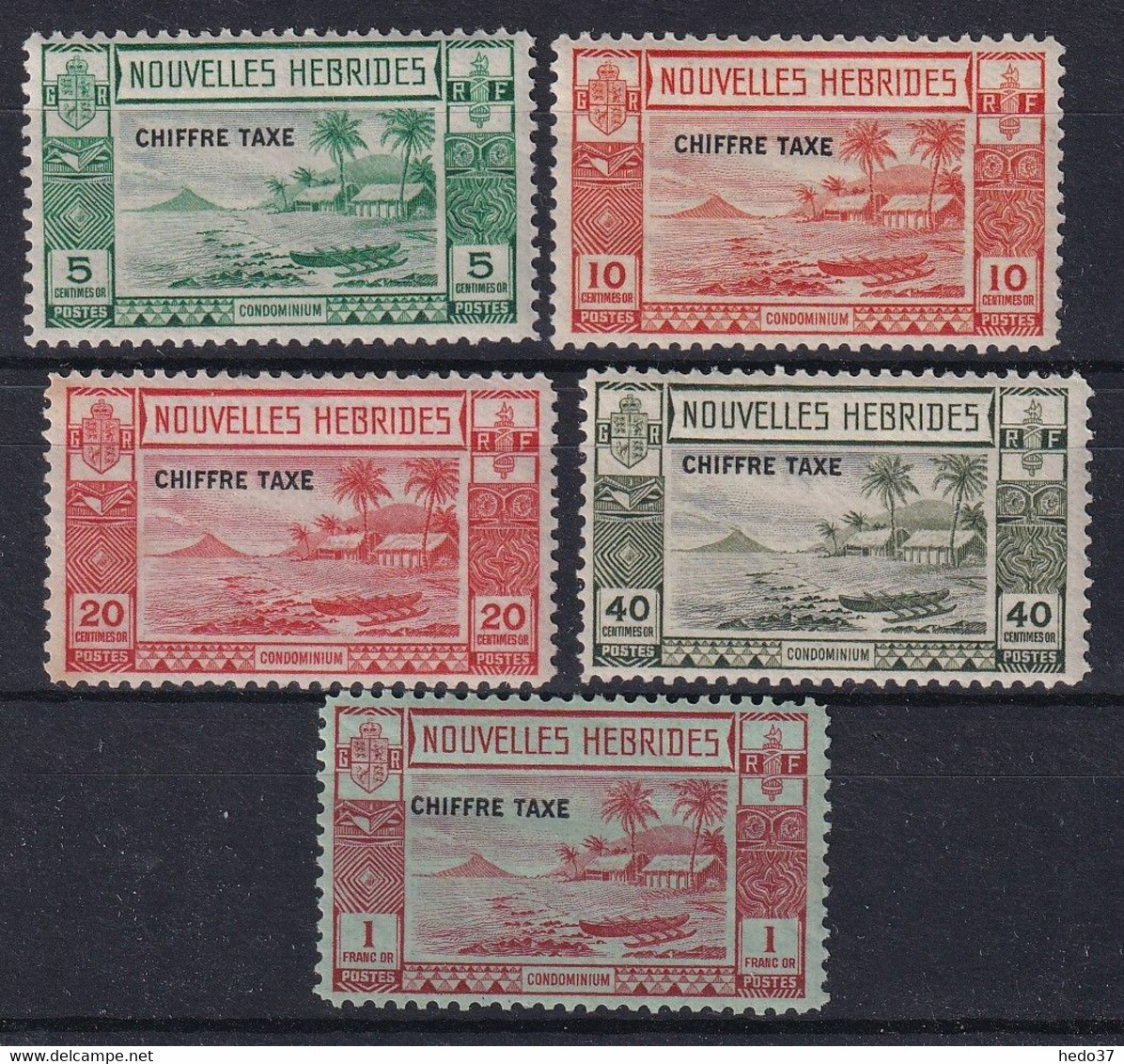 Nouvelles Hébrides Taxe N°11/15 - Neuf * Avec Charnière - N°13 Rousseurs Sinon TB - Timbres-taxe