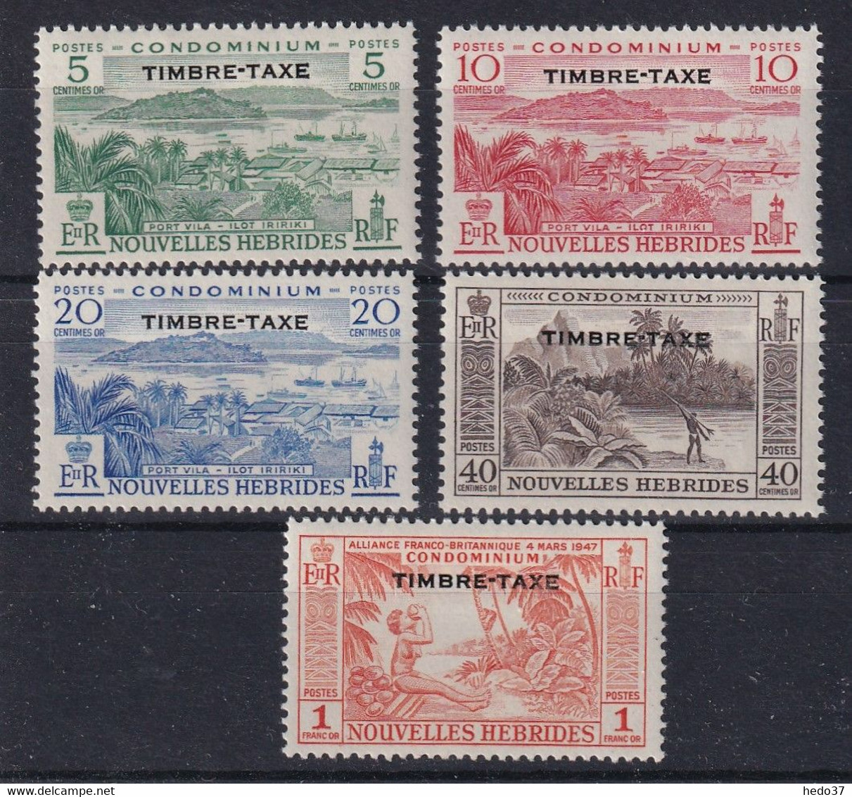 Nouvelles Hébrides Taxe N°36/40 - Neuf * Avec Charnière - TB - Timbres-taxe