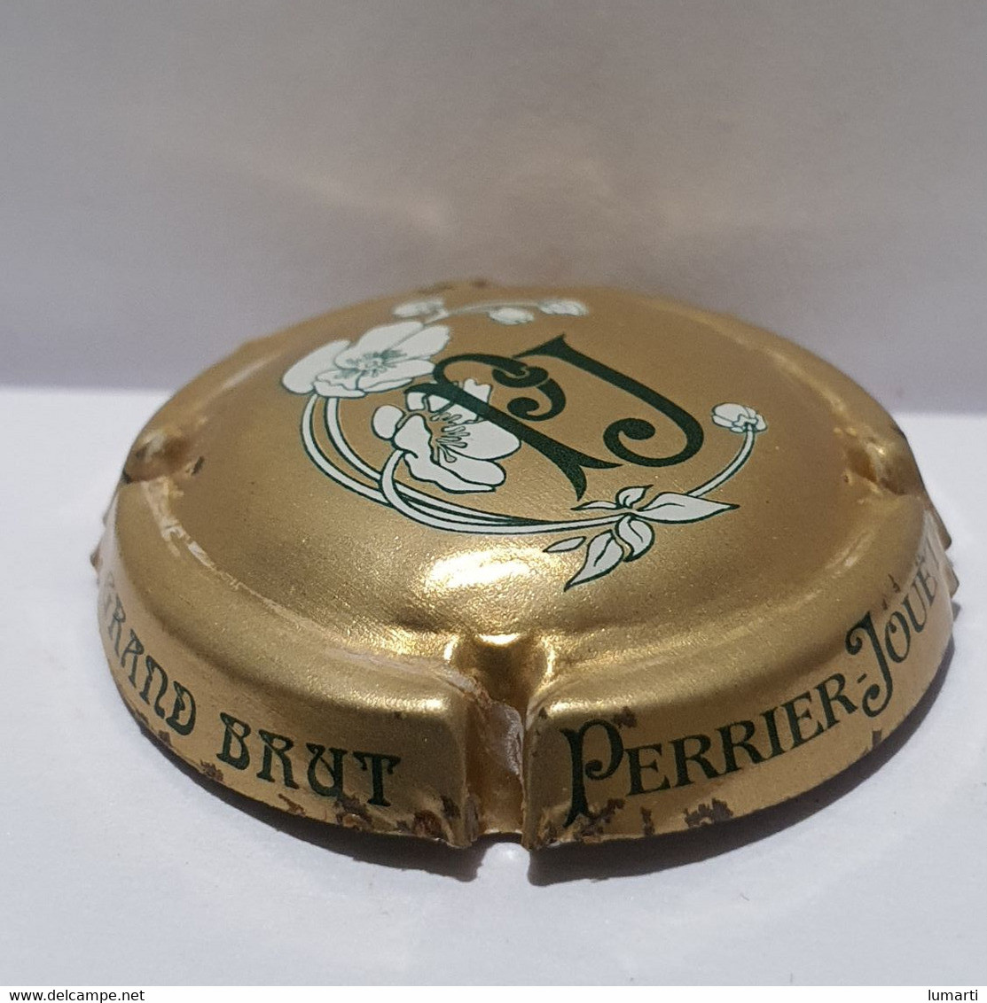 Capsule De Champagne - Perrier Jouet - Grand Brut - Or - Fleurs Vert Et Blanc Au Verso - - Perrier Jouet