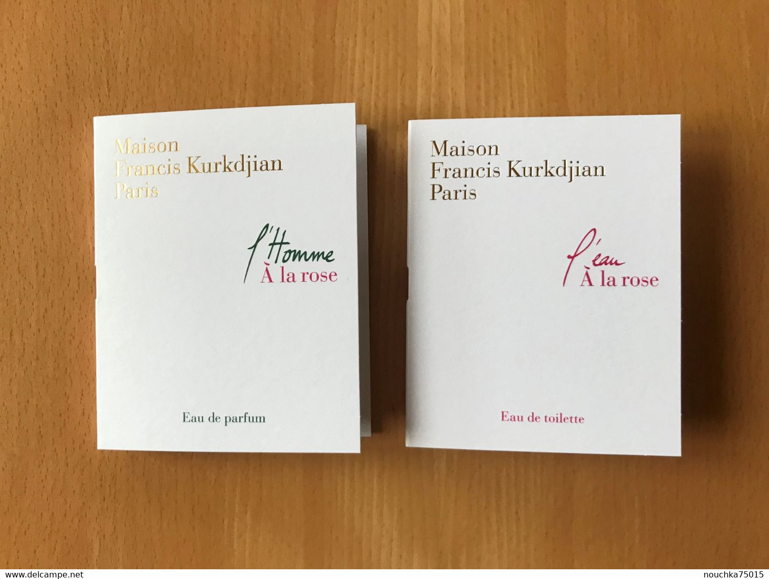 Maison Francis Kurkdjian - Lot De 2 échantillons Sous Cartes - Echantillons (tubes Sur Carte)