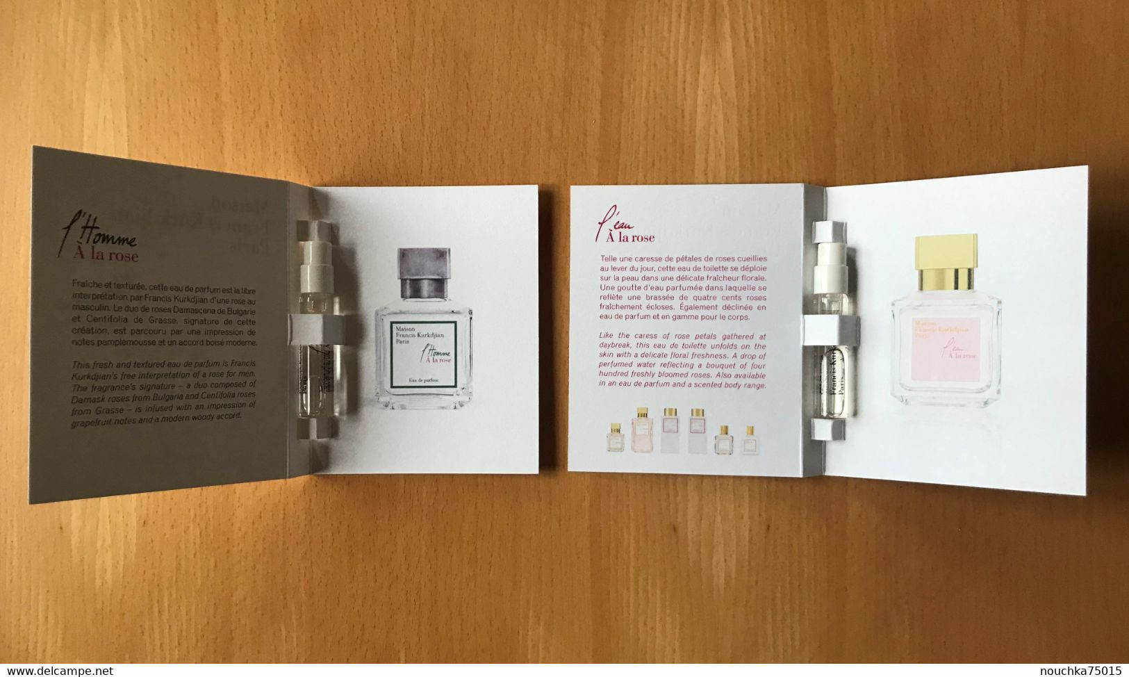 Maison Francis Kurkdjian - Lot De 2 échantillons Sous Cartes - Perfume Samples (testers)