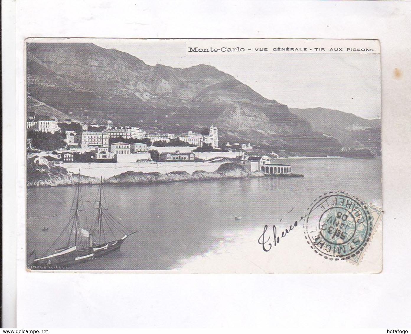 ,CPA ROCHER DE MONACO , TIR AUX PIGEONS , En 1905,! - La Condamine