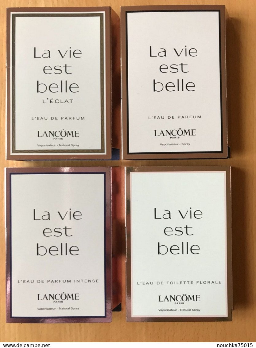 Lancôme - La Vie Est Belle, Lot De 4 échantillons Différents - Echantillons (tubes Sur Carte)