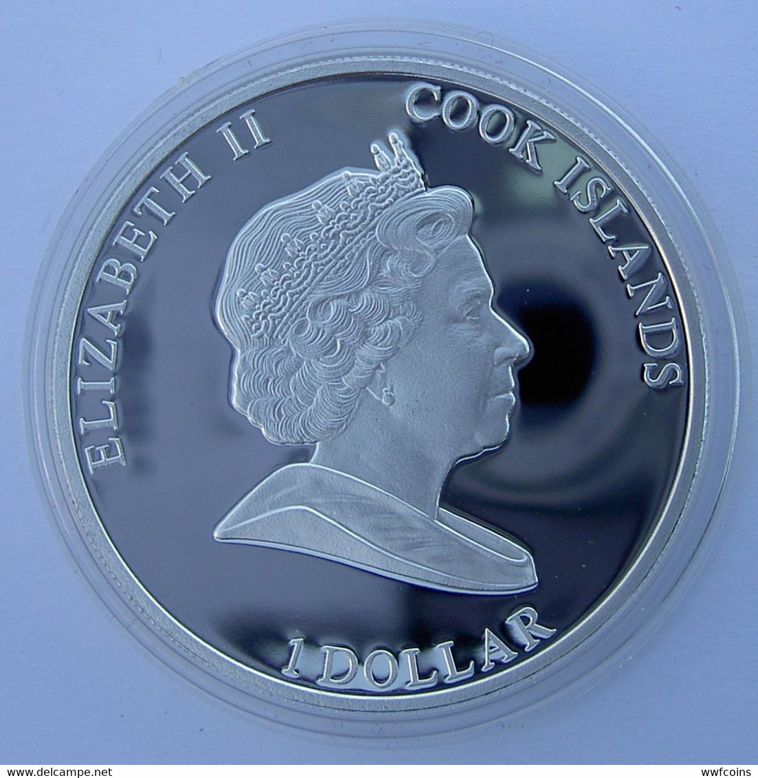 COOK ISLANDS 1 $ 2011 ELIZABETH TAYLOR HOLLYWOOD LEGENDS IN MEMORIAM FILM CINEMA WEIGHT 26g CONSERVAZIONE FONDO SPECCHIO - Islas Cook