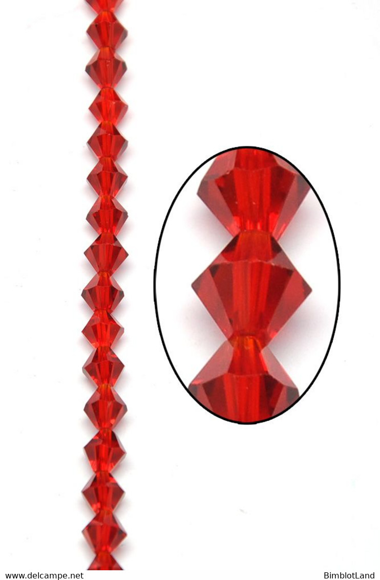 Lot 20 Perles Cristal Toupie Bicone Rouge Diamètre 8 Mm Perle - Perles