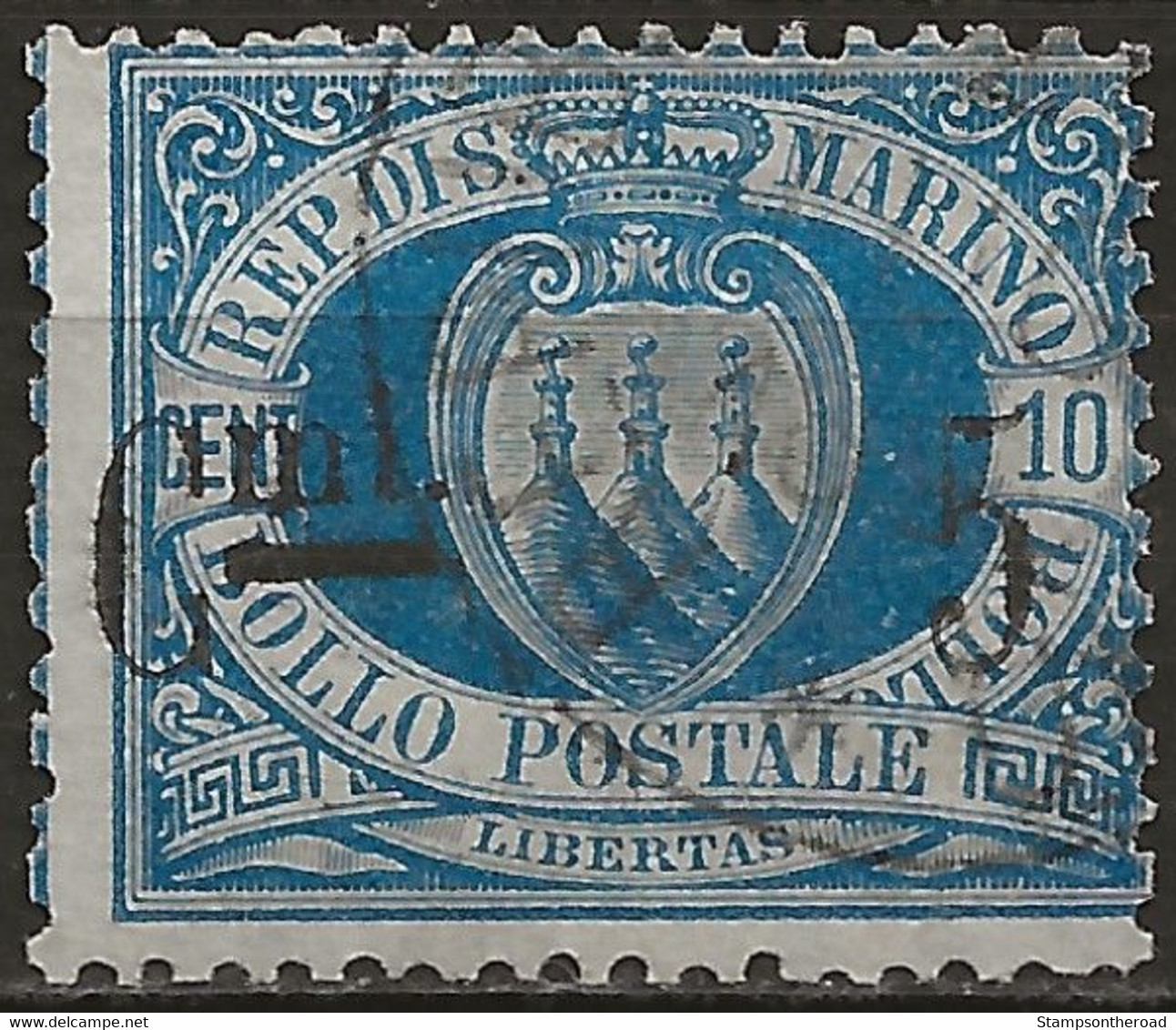 SM8-11U - San Marino 1892, Sassone Nr. 8/11, Serie Completa Di 4 Francobolli Usati Per Posta - Usados