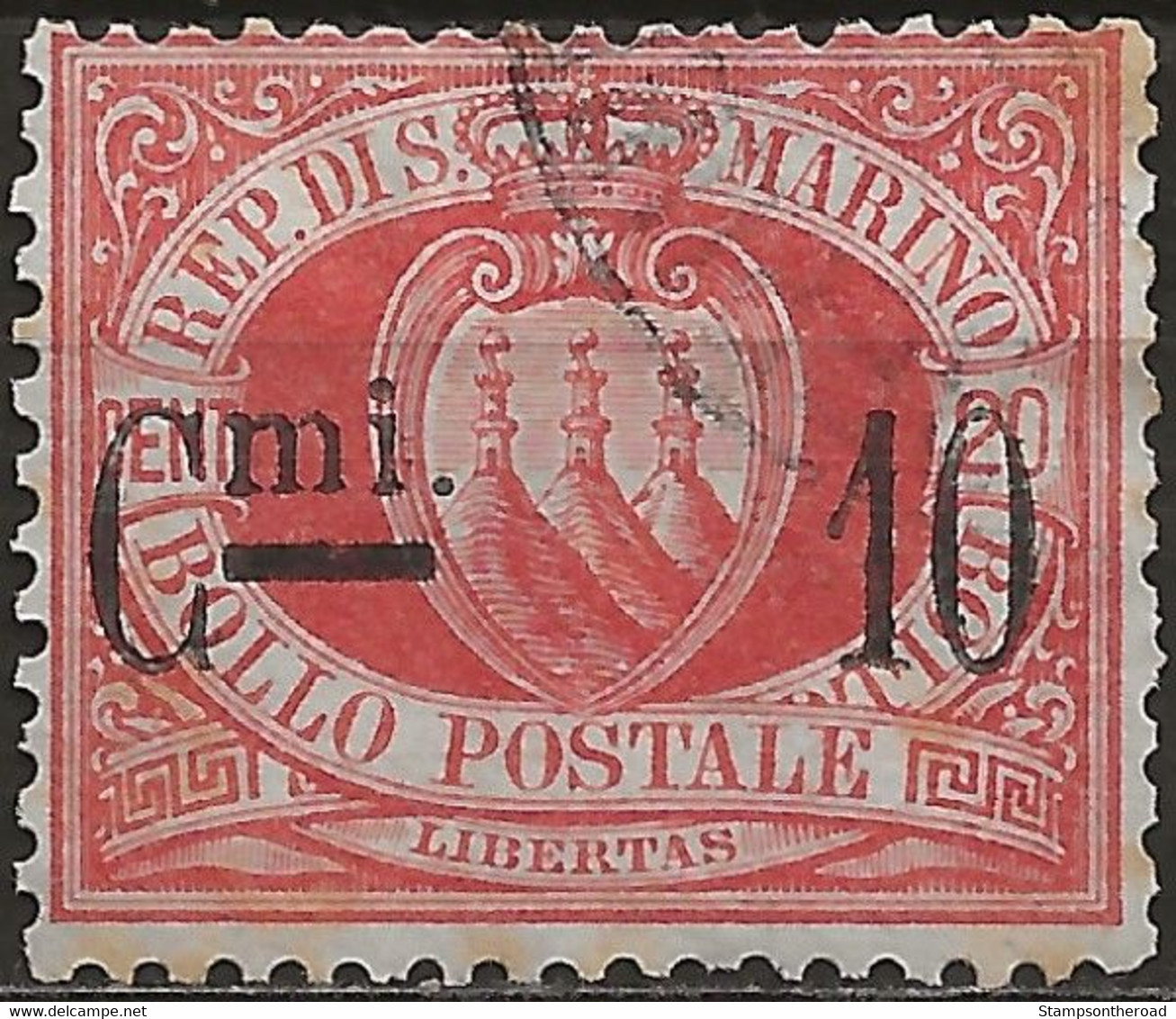 SM8-11U - San Marino 1892, Sassone Nr. 8/11, Serie Completa Di 4 Francobolli Usati Per Posta - Gebruikt