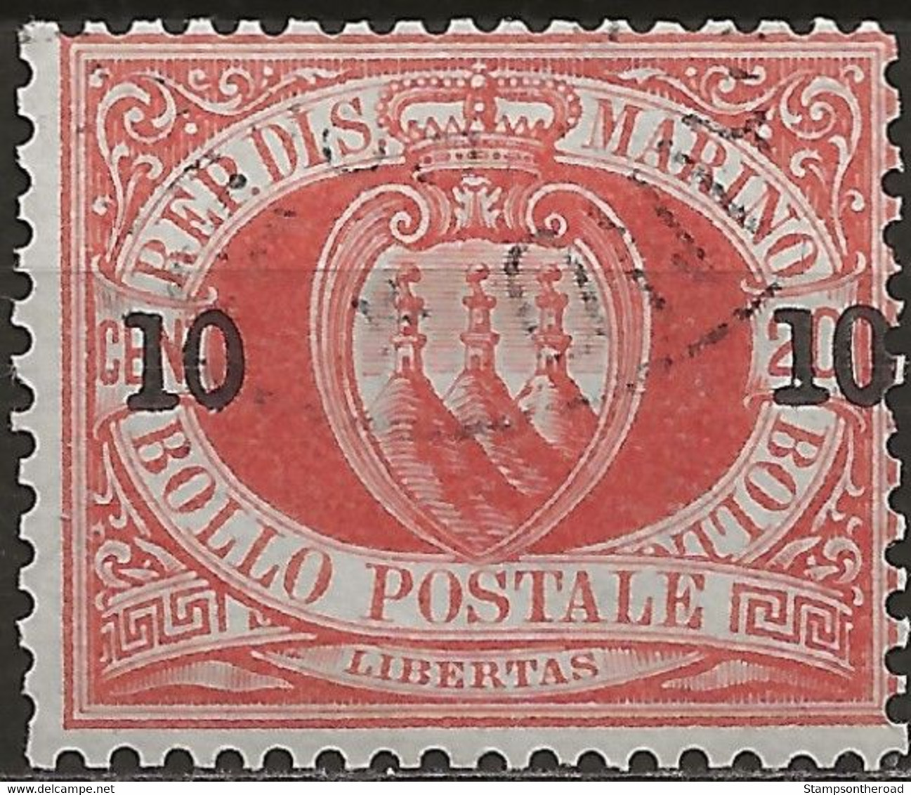 SM8-11U - San Marino 1892, Sassone Nr. 8/11, Serie Completa Di 4 Francobolli Usati Per Posta - Used Stamps