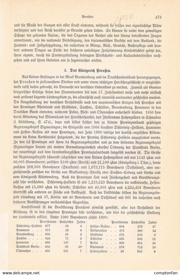 A102 1320 Oenike Königreich Preußen Berlin Reichstagsgebäude Artikel / Bilder 1894 !! - 4. Neuzeit (1789-1914)