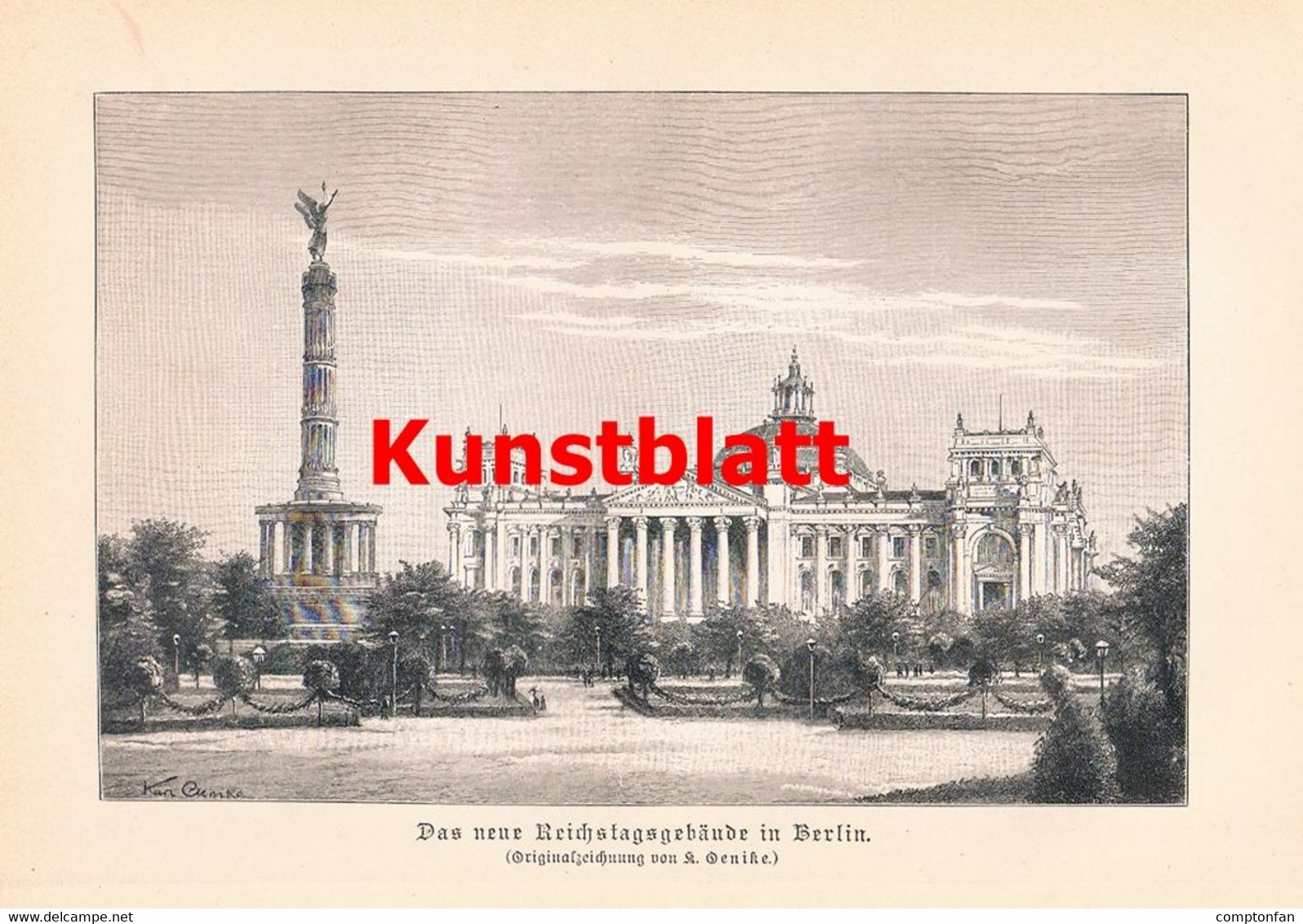 A102 1320 Oenike Königreich Preußen Berlin Reichstagsgebäude Artikel / Bilder 1894 !! - 4. Neuzeit (1789-1914)