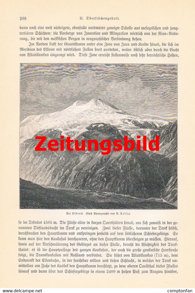 A102 1321 Kaukasus Eurasien Uschba Swanetien Elbrus Artikel / Bilder 1894 !! - Autres & Non Classés