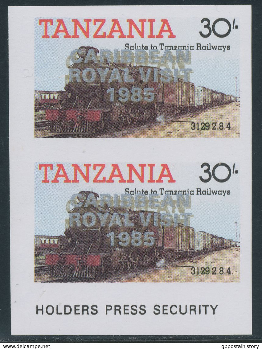 TANZANIA 1986, 10th Visit Of Queen Elizabeth II To The Caribbean (1985), MiNr. 268/71 With Silver Overprint "CARIBBEAN / - Tanzania (1964-...)