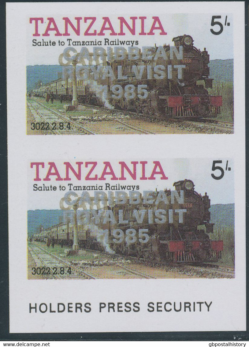 TANZANIA 1986, 10th Visit Of Queen Elizabeth II To The Caribbean (1985), MiNr. 268/71 With Silver Overprint "CARIBBEAN / - Tansania (1964-...)