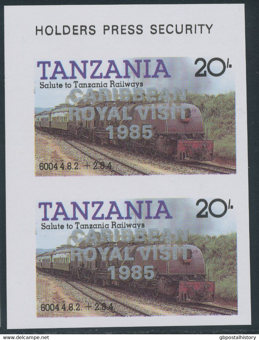 TANZANIA 1986, 10th Visit Of Queen Elizabeth II To The Caribbean (1985), MiNr. 268/71 With Silver Overprint "CARIBBEAN / - Tanzanie (1964-...)